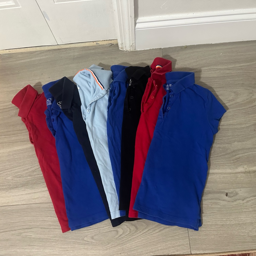 Girls school uniform shirts (8 pair)